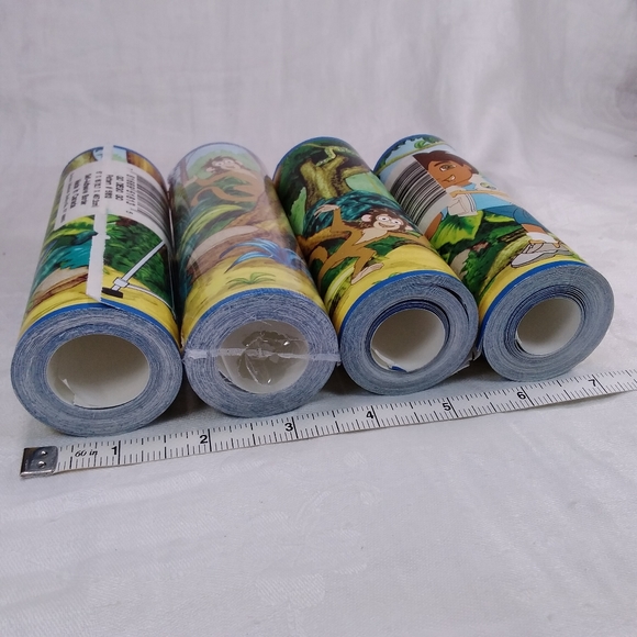 Lot of 4 Rolls Go Diego Go Wallpaper BORDER Boy Monkey Forest Jungle 5”x15 Foot - Picture 8 of 11